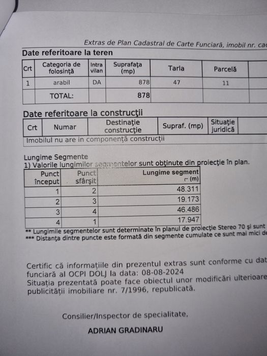 Teren Simnicu de Sus, Sat Lesile, 1400 mp si 878mp,, 25 euro/mp