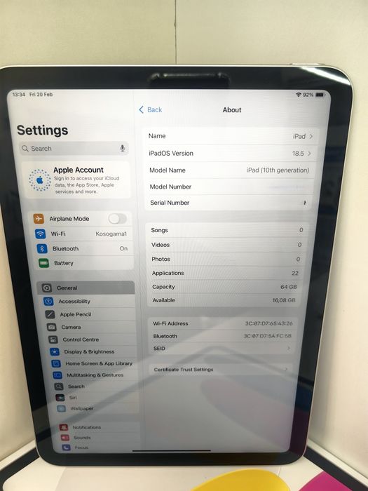 Хб! Apple 10.9-inch Ipad 10th gen WiFi 64Gb ПЕРФЕКТЕН