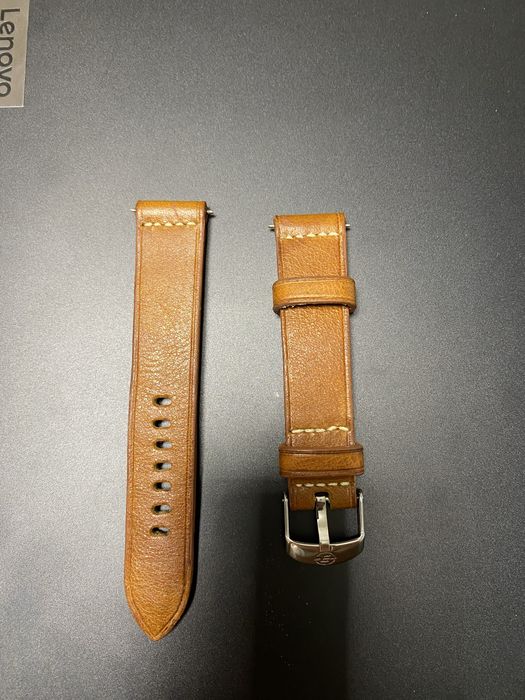 Curea de ceas maro cognac - 20 mm - lucrata manual