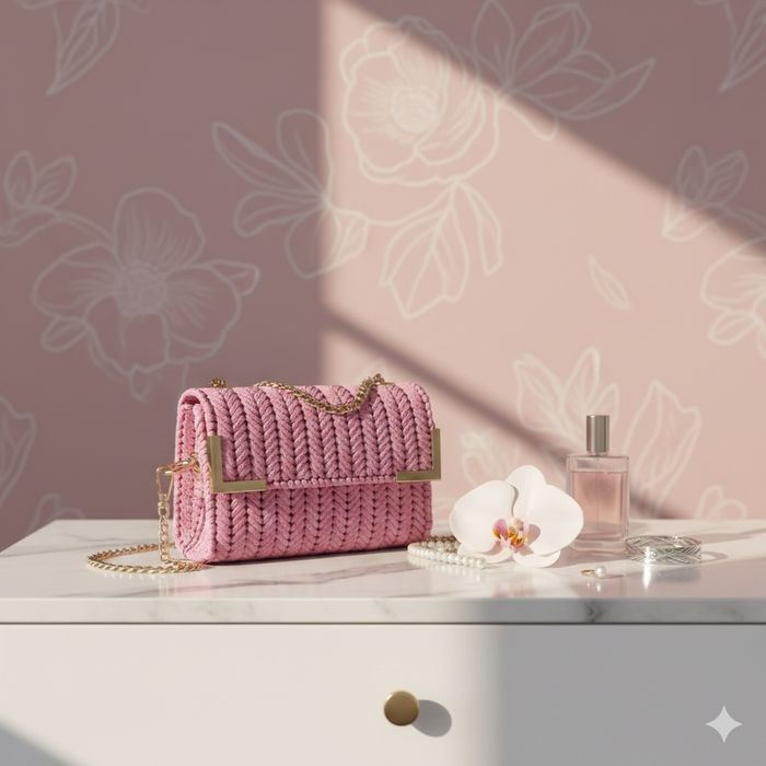 Выполнена ручной работой сумка