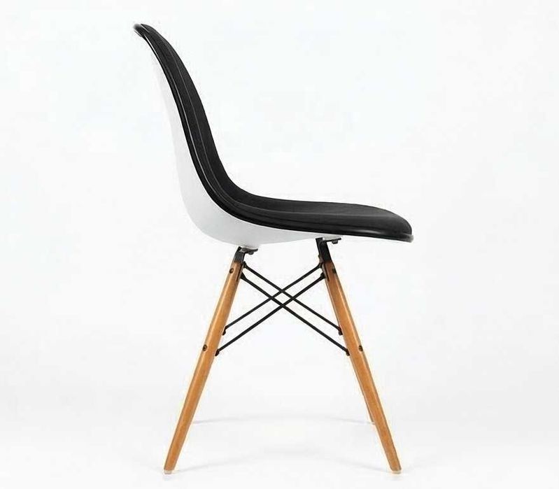 Vitra Eames DSW Стол — ОРИГИНАЛ, Тъмно Сива Тапицерия, Кленови Крака