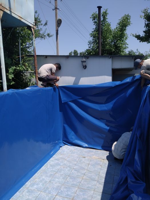 Опшивка, обшивка бассейнов ПВХ пленкой.