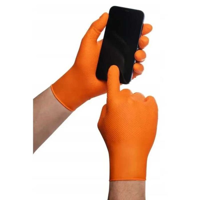 Дебели и плътни АВТОСЕРВИЗНИ нитрилни ръкавици ДИАМАНТЕНА ТЕКСТУРА