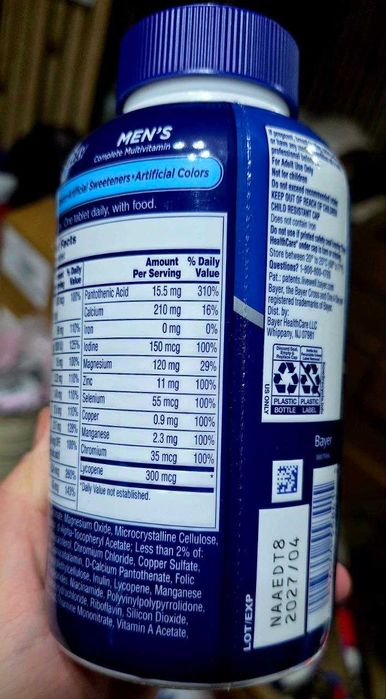 ДОСТАВКИ НЕТ Bayer One A Day мультивитамины мужские и женские Made USA