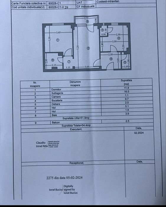 Vand apartament cu 2 camere