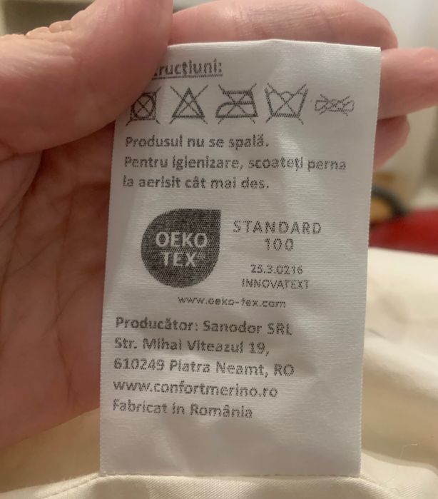 Pernă Confort Merino din gama Organic model Confort Lana