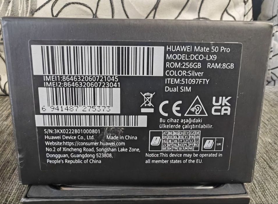 256GB Huawei Mate 50 Pro Vivacom Гаранция 2025г. Silver