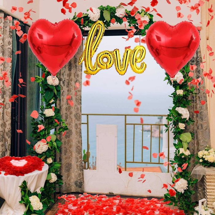 Baloane decorative folie, inimioara, 45cm, pachet de 25, rosu sau roz