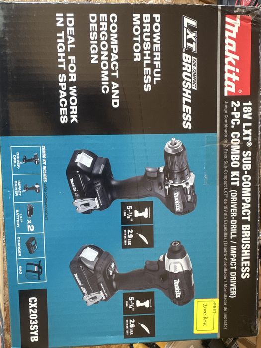 Set 2 scule Makita 18v brushless negre USA