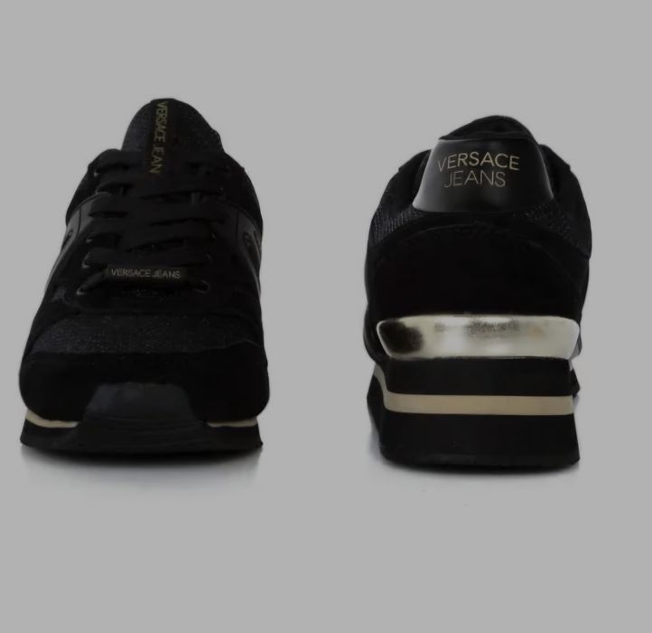 Оригинални сникърси Versace  в черно и златно