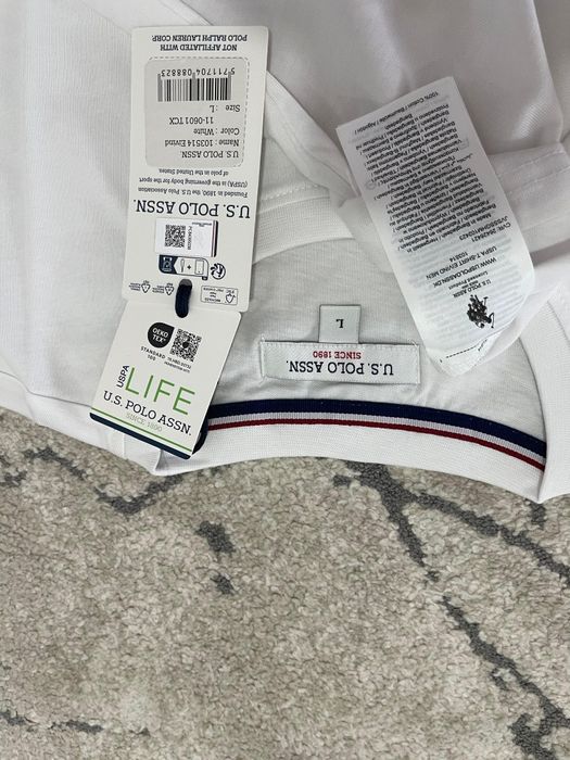 Tricou U S Polo Assn alb barbati marimea L