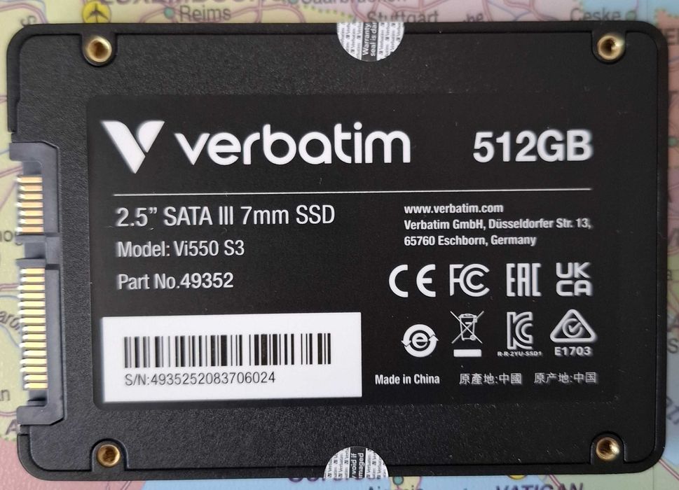 SSD Verbatim Vi550 S3 512GB SATA3 (2,5" 7mm) nou, doar desigilat