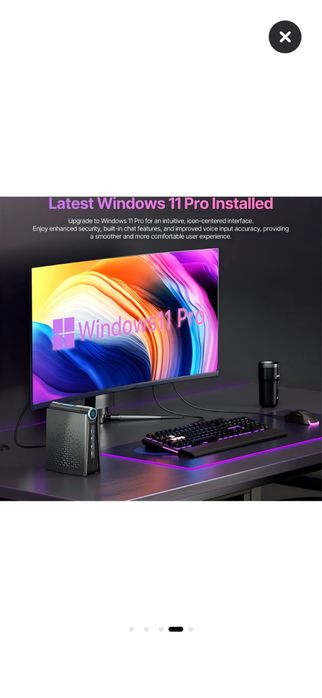 Mini PC AceMagic AMD Ryzen 7 5700U, pana la 4.3GHz, 32GB RAM, 512GB SSD, Wind 11