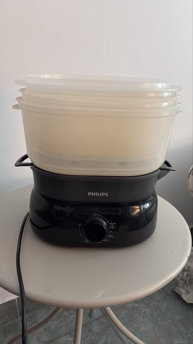 Aparat de gatit cu aburi Philips HD9126/90, 900 W, 9 l, Negru