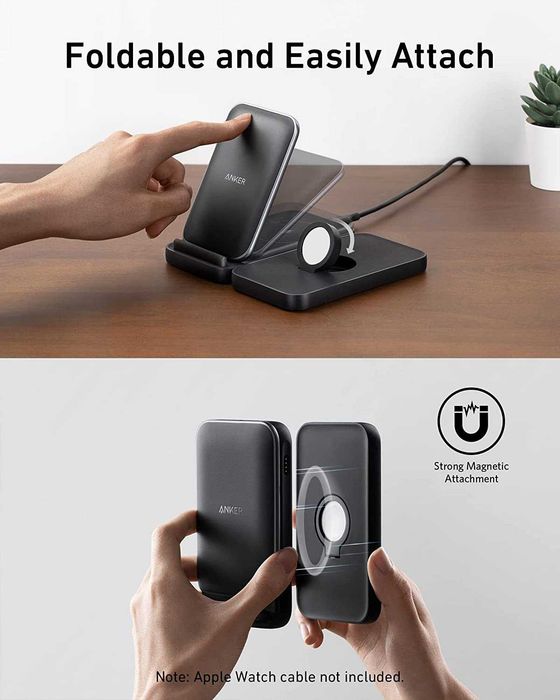 Anker 533 Wireless Charger 3-in-1 Stand-безжичен пас-стойка за телефон