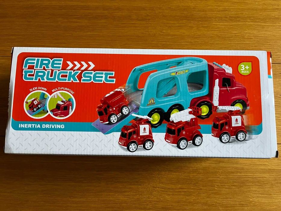 LEYAOYAO Камион с 4 противопожарни коли със светлини и звуци, за деца