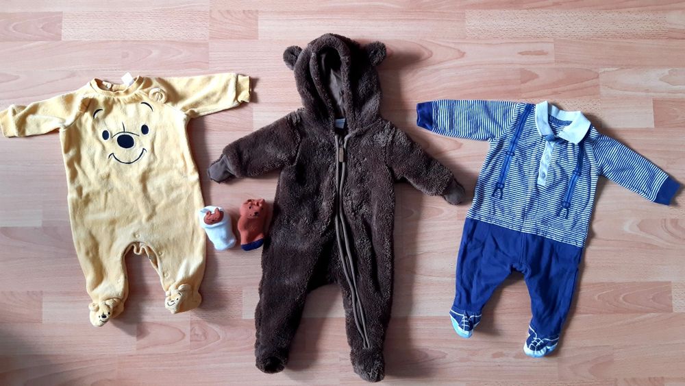 Лот плюшен космонавт мече и 2 ромпъра, размер 56