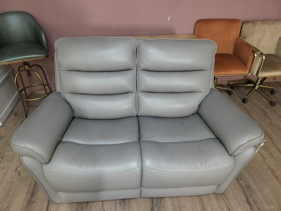 Сив кожен диван двойка La-z-boy