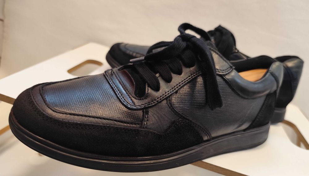 Pantofi sport casual 42 42.5 premium Neosoft piele naturala moale negru