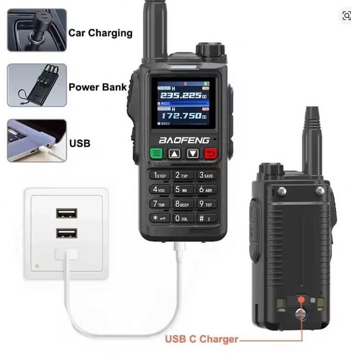 Нова Triband BAOFENG UV 18 Ultra 28w 13500mah радиостанция 136-174; 220-260,400-520 трибаднова от вносител, комуникации лов строежи спасители