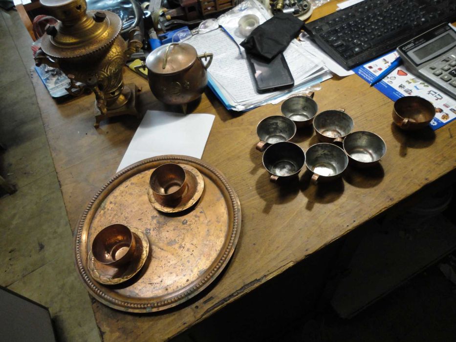 Самовари,стакани,мелничка 1917 г,бакърени сервизи,джезве