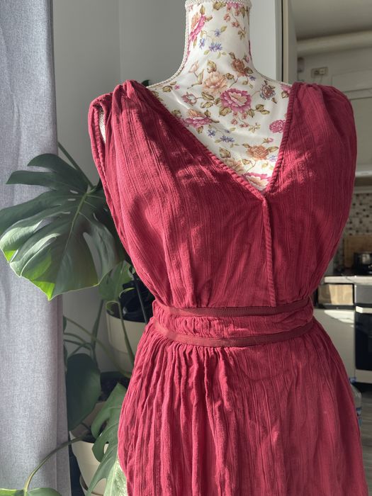 Rochie roșu-burgund Esprit – mărimea M, 100% Bumbac