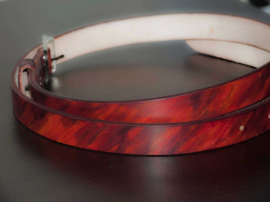 Дамски колан от естествна кожа, ръчна изработка