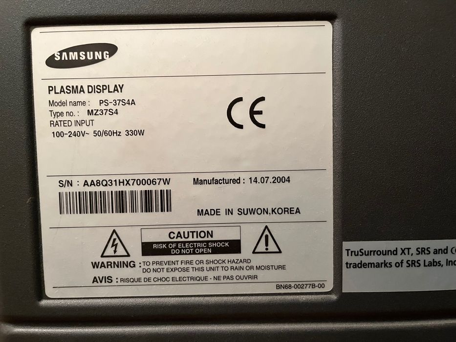 Samsung телевизор плазма 37”+ Samsung Home theater Sound System