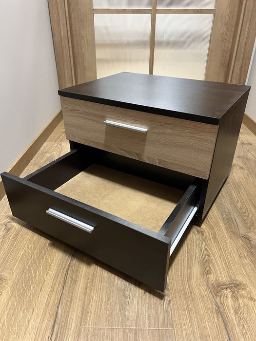 Нощен шкаф - Венге + Дъб Сонома - 2бр