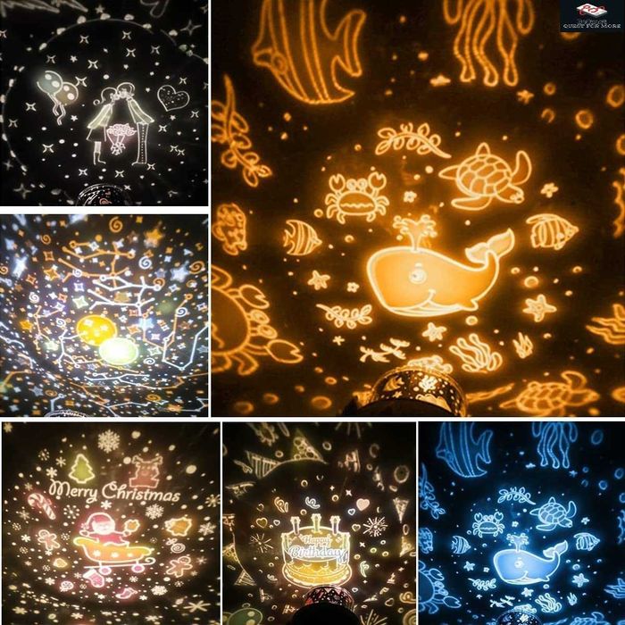 Нощна лампа за деца Планетариум, зайче с проектор и музика, Bluetooth