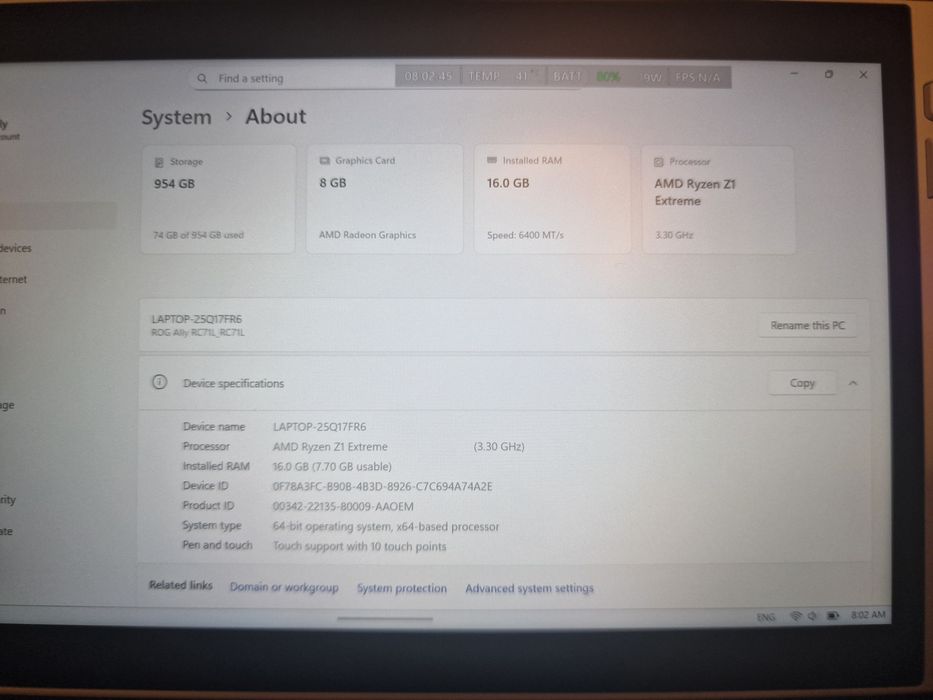 Asus ROG Ally Z1 Extreme 1TB+3 кейса, протектор и докинг стация