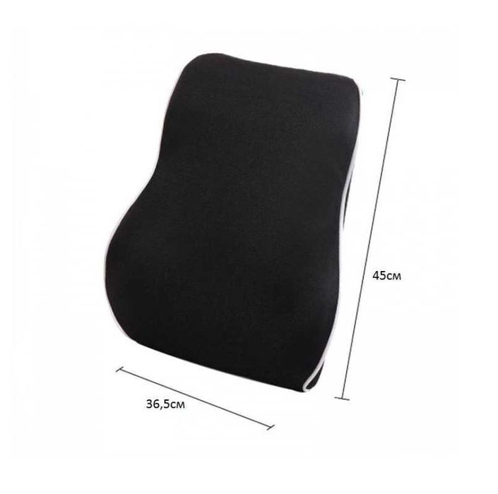 Възглавница за гръб, подходяща за дома, офиса и вашия автомобил, Черен