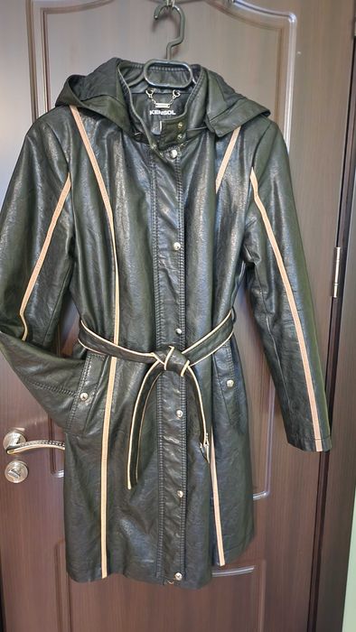 Дълго елегантно кожено палто Kensol