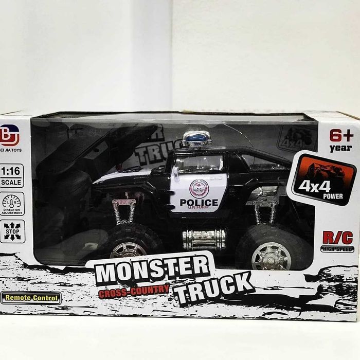 Играчка полицейски джип с радиоуправление, Monster Truck,Cross-country