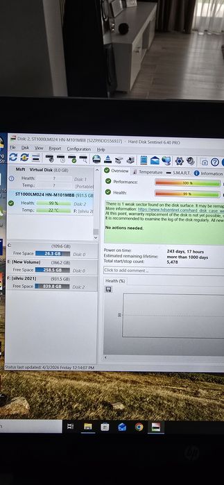 Hdd extern Segate 1TB