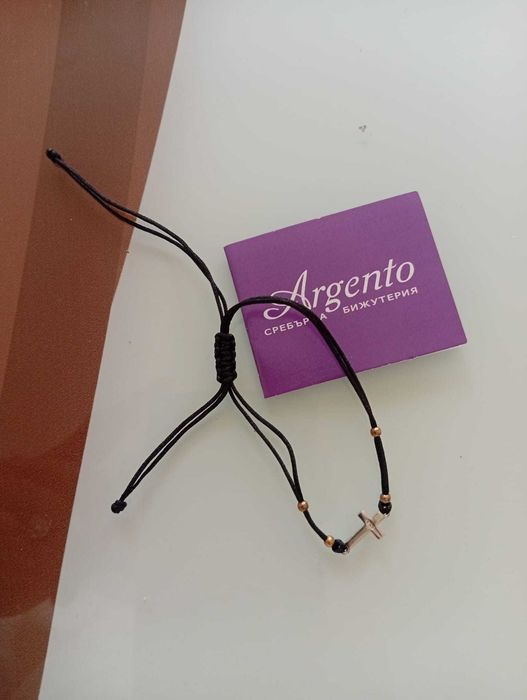Сребърна гривна с кръст - Argento, сребро 925