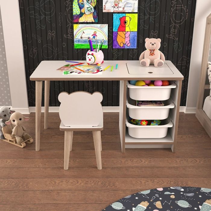 Детска маса със стол и чекмеджета