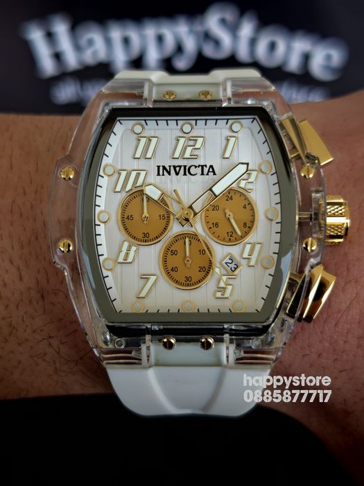 INVICTA Ghost white/gold 47 mm, Инвикта нов ръчен часовник
