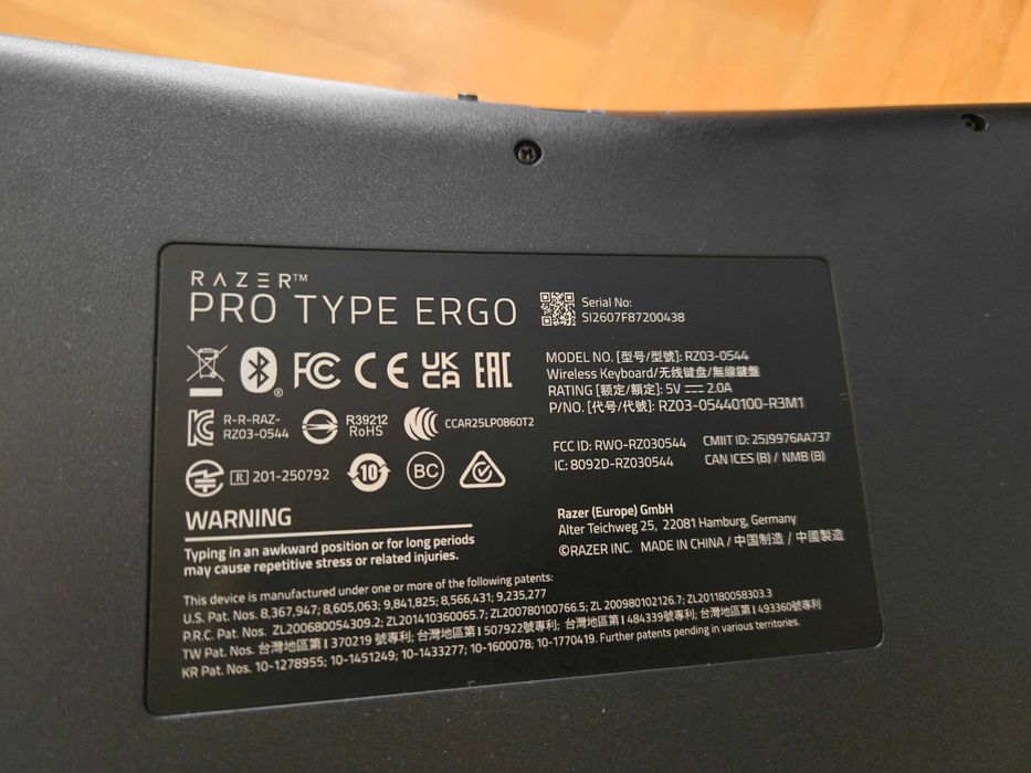 Нова клавиатура Razer Pro Type Ergo