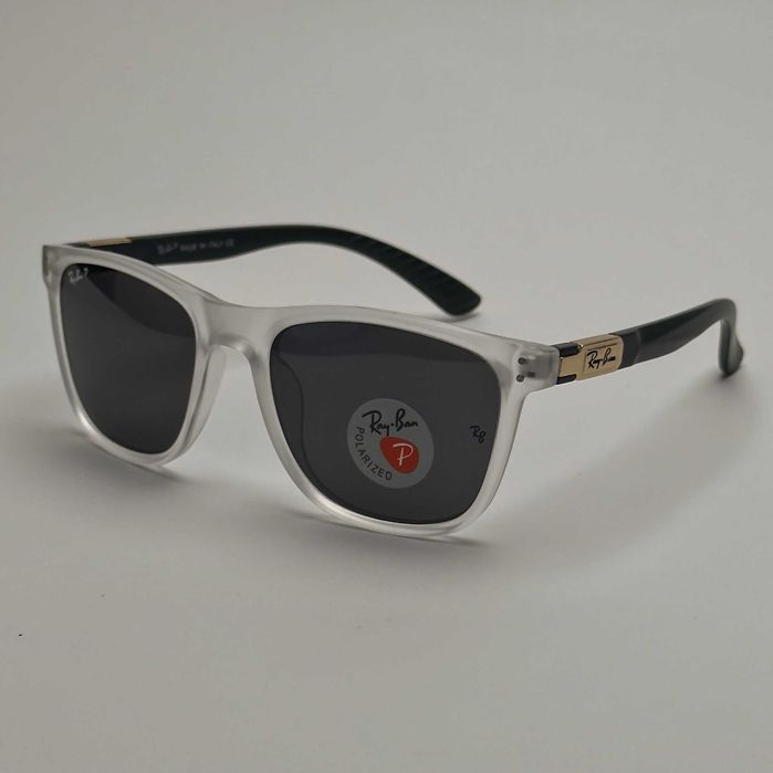 Слънчеви очила с Поляризация Ray Ban Wayfarer Унискес Бели Черни