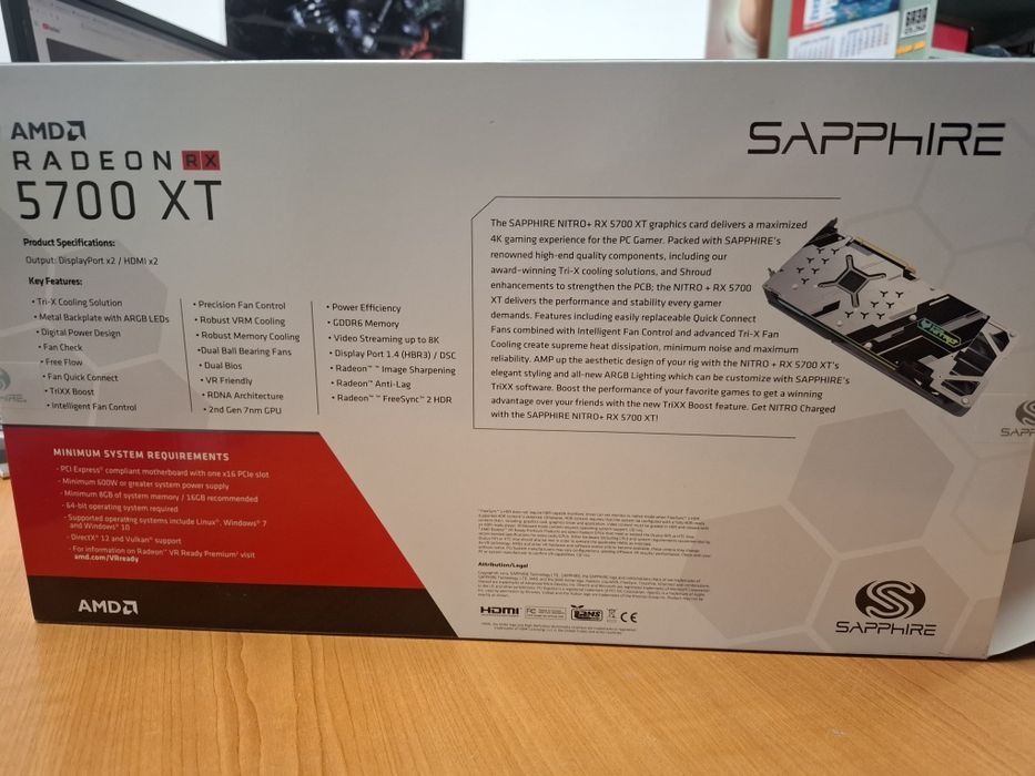 Sapphire Nitro+ RX 5700 XT - Видео карта  8 гб - като нова