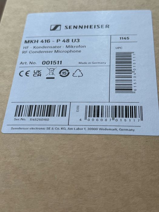 НОВ! Sennheiser MKH 416-P48U3 Shotgun Microphone