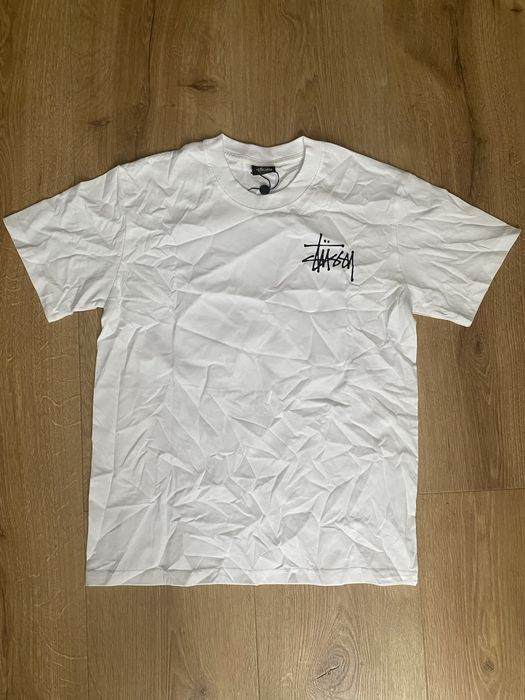 Tricou Alb Stussy Cu print pe spate