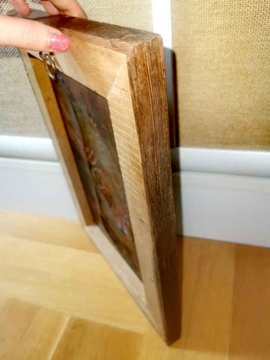 Антикварен Бюст жена стил арт нуво медна стенна плоча картина изкуство