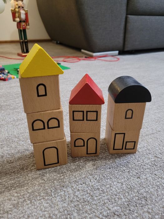 Sina de tren de lemn cu accesorii