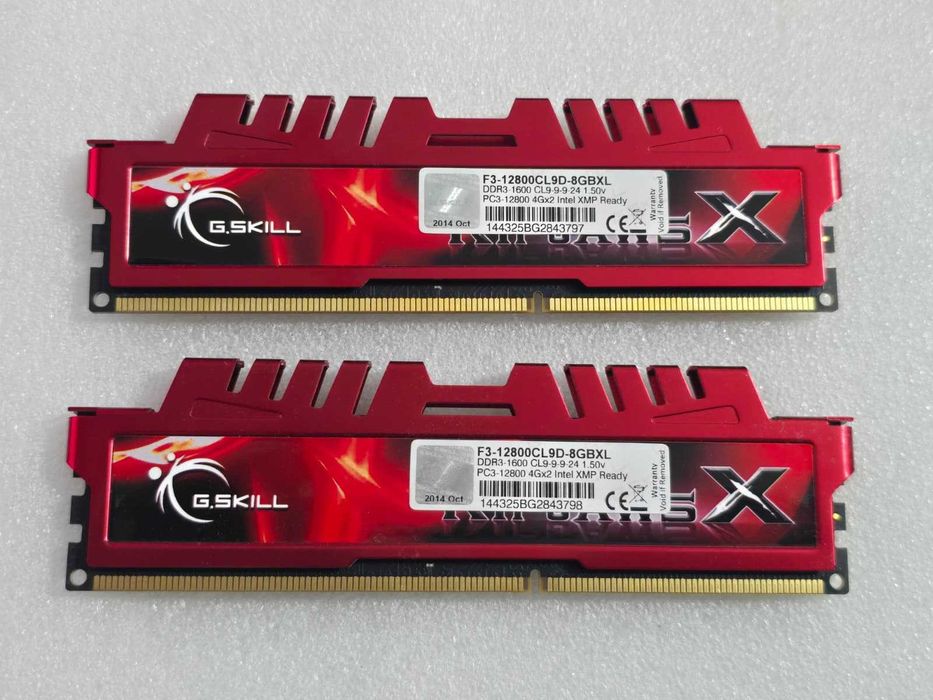 Memorie RAM desktop G.Skill Ripjaws X 8GB (2x4GB) DDR3 1600MHz CL9 1.50v PC3-12800 F3-12800CL9D-8GBXL