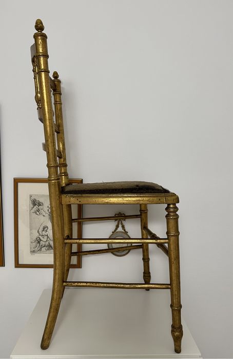 Set 4 scaune vintage aurii, stil Napoleon III / Chiavari