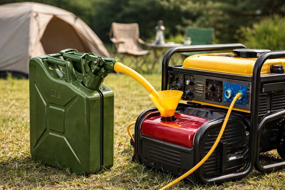 Canistra metalica combustibil 10L verde rezistenta benzina motorina