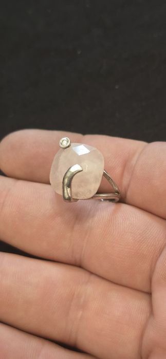 Inel argint quartz roz