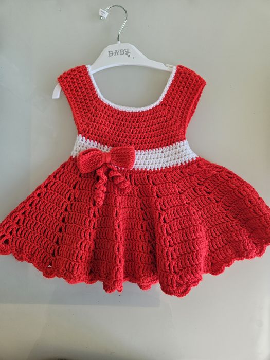 Плетена бебешка рокля 6м